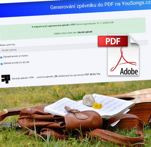 Export vlastního zpěvníku do PDF